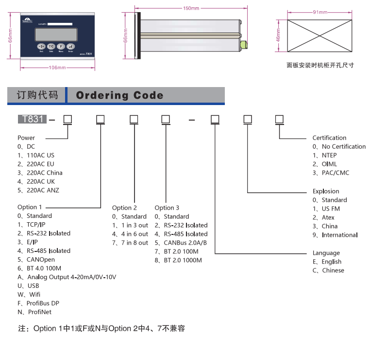 T831稱(chēng)重儀表Transcell