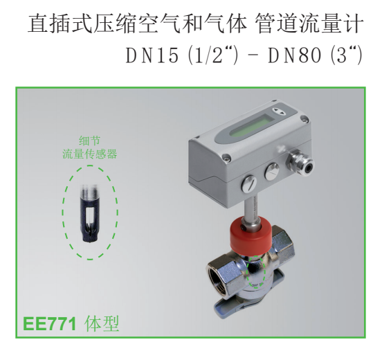 奧地利E+E EE771直插式壓縮空氣和氣體、管道流量計